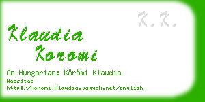 klaudia koromi business card